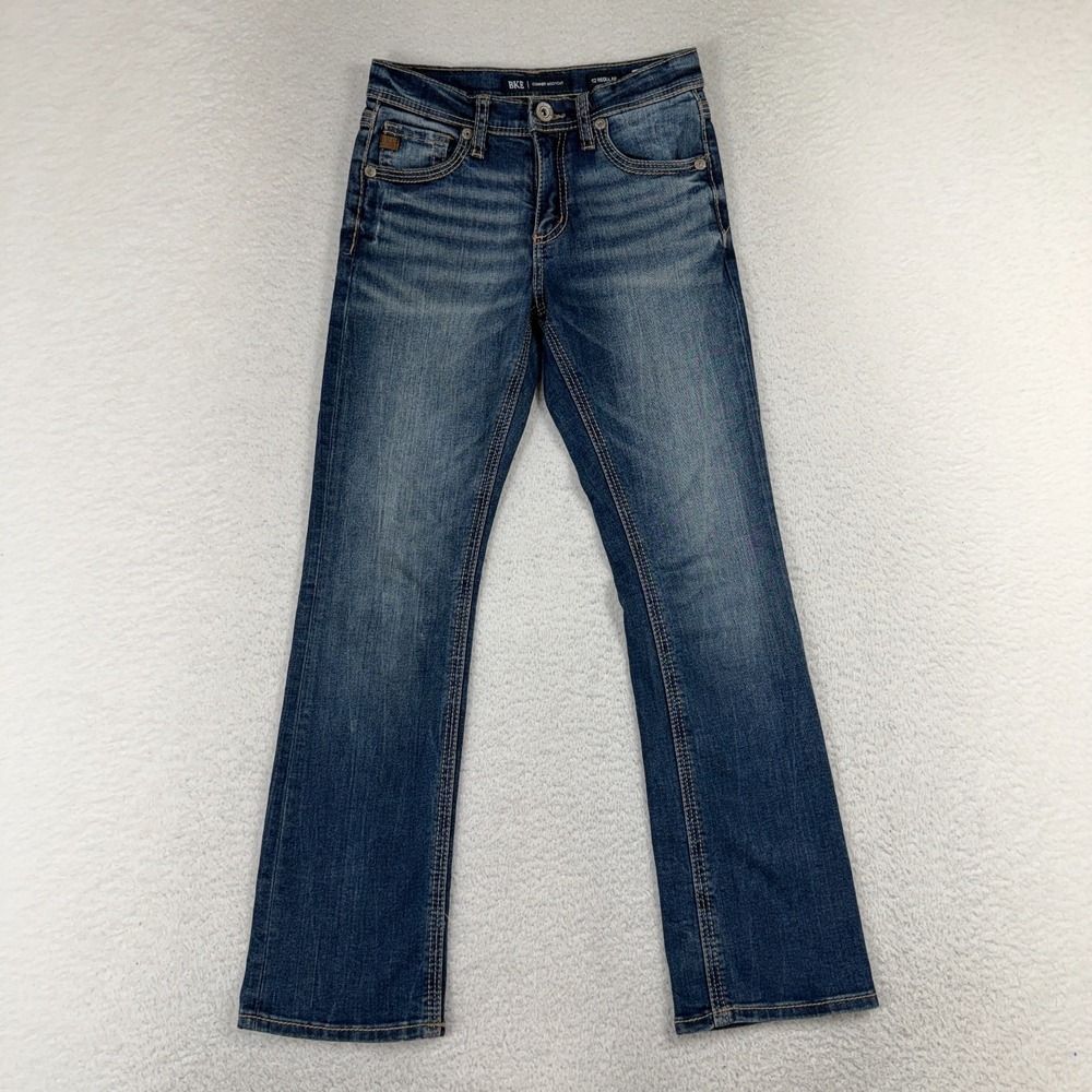 BKE Women's Bootcut Jeans Dark Wash Size 12 (25x27) Stretch Denim Durable Denim